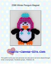 Winter Penguin Magnet-Plastic Canvas Pattern or Kit