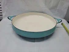 Dansk Kobenstyle 13" Turquoise Enamel Paella Pan