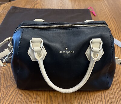 Kate Spade Black Crossbody Handbag with Contrasting Tan Straps