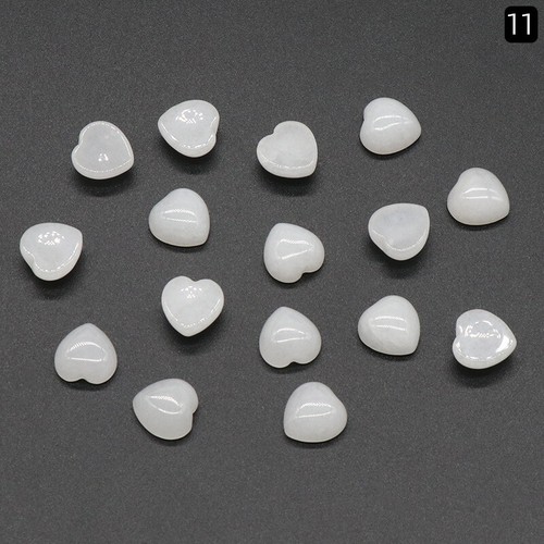 100pcs Natural Stone Mixed Quartz Heart CAB CABOCHON Beads 10mm Jewelry Making - Picture 16 of 43