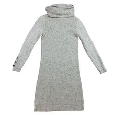 Loft Womens Sm Pullover Sweater DressFfunnel Neck biege Speckled Soft Turtleneck