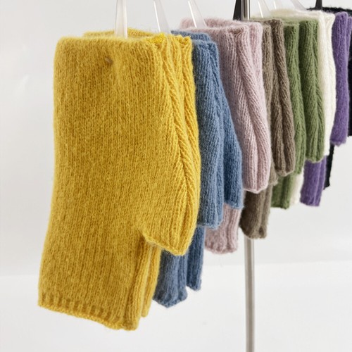 Gants À Rabat Sans Doigts Tricotés Chauds D'hiver Unisexes Mitaines