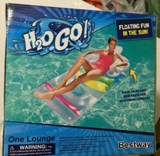 H2O Go! Tumbona de piscina Kool Lounge 65" x 35" con brazo trasero y reposacabezas piscina flotador