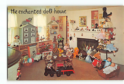 Old Vintage Postcard The Enchanted Doll House HOLLIS NH and MANCHESTER  CENTER VT