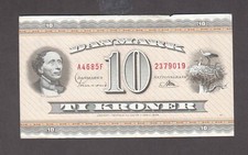 Denmark P.44aa-9019, 10 Kroner 1968, PFX A4, VF, We Combine                 2009