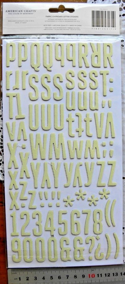 DOLL Chipboard - LEMON- 186 Alphabet Thicker Stickers 5-17 Wide 22-32mmHigh L3Af - Image 4 of 4
