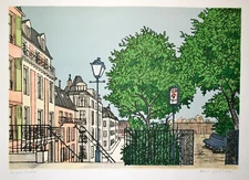 Denis Paul Noyer - Original Print - Lithograph - Public Garden In Amsterdam