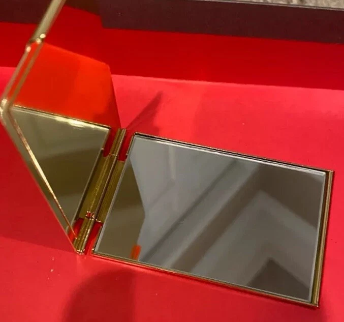 Espejo compacto Judith Leiber negro transparente cristal de Swarovski cebra bolsillo delgado nuevo con etiquetas Foto 2 de 4