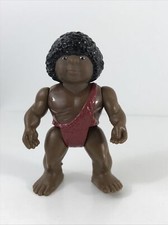 1987 Playskool Definitely Dinosaurs CAVEMAN Dark Red Clothes Black Afro 80s