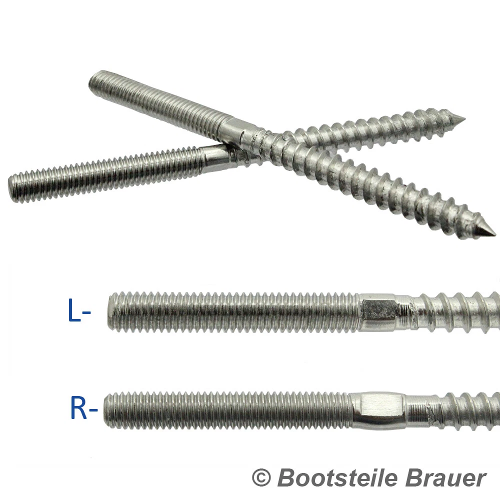 Stockschrauben M5-M10 Metrische Rechts Links Gewinde u Holzgewinde  