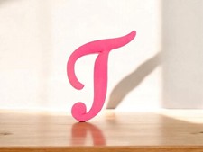 Pink Letter Initial 'T'  Bogg Bag beach charm tote bag charm New 4 in length