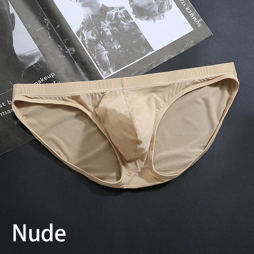 Mens Ice Silk Briefs Seamless Underwear Bulge Pouch Underpants Knickers Panties - Picture 11 of 15