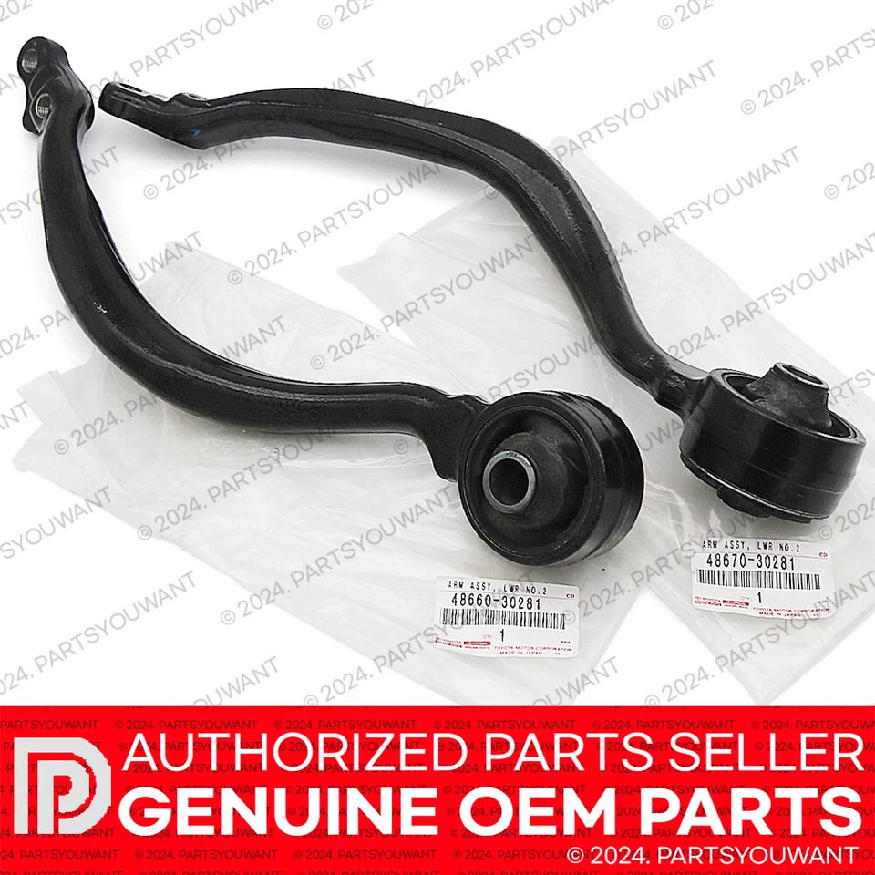 GENUINE Lexus GS300 GS400 GS430 OEM Left + Right Front Lower Suspension Arm SET - Image 3 of 4