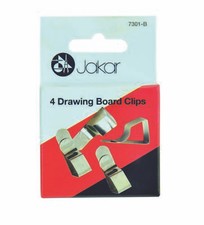 Pack of 4 Drawing Board Clips - Arts Crafts Metal