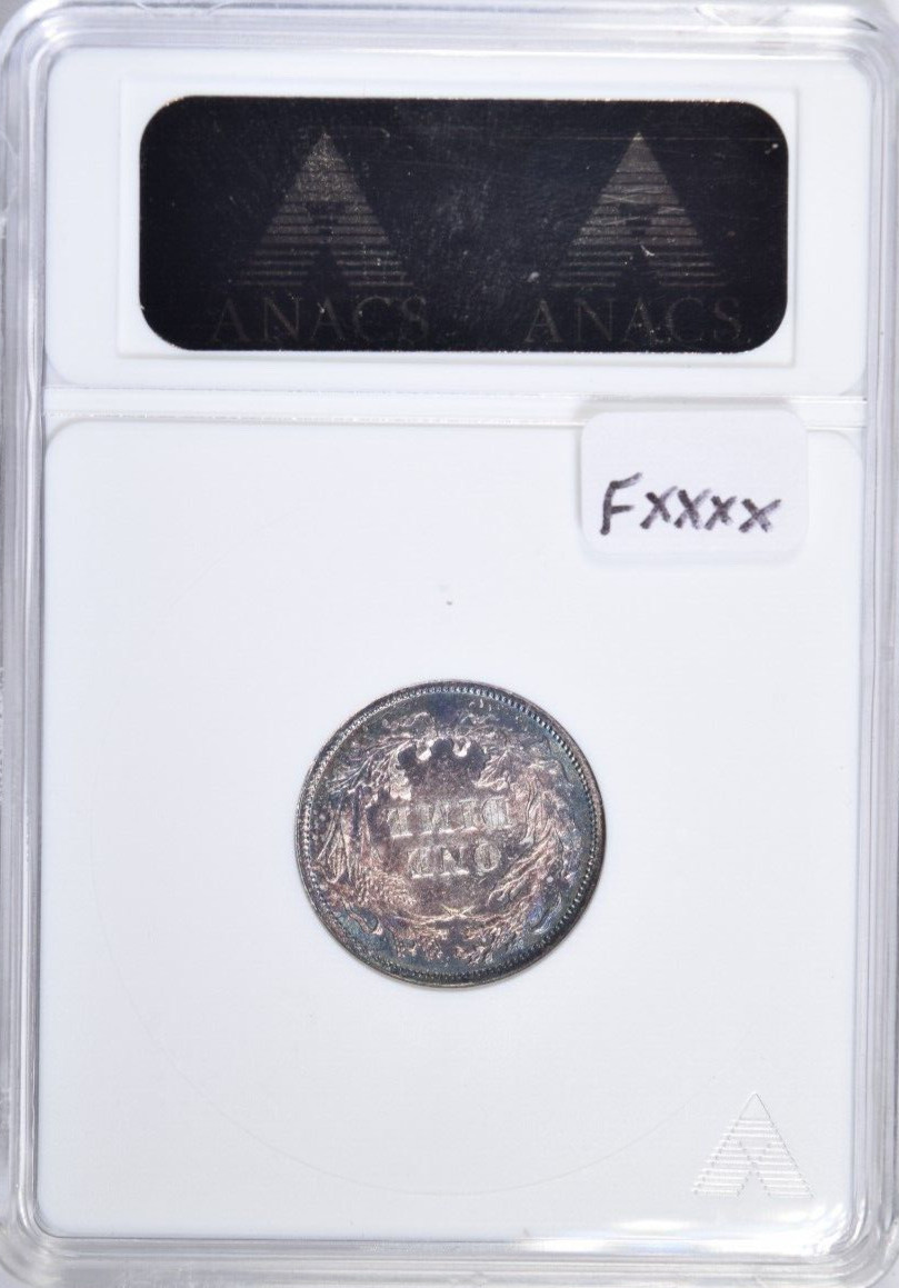 1886 SEATED LIBERTY DIME ~ BEAUTIFUL BLUE TONED ANACS MS63!
