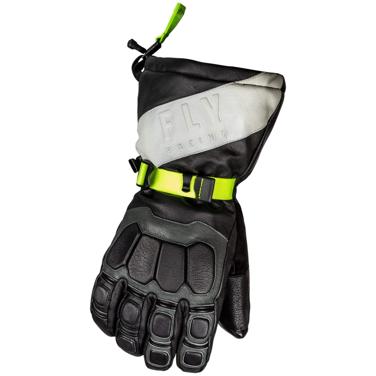 Fly Racing Glacier Insulated Snowmobile Gloves - Black / Grey / Hi-Vis