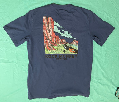 Rock Monkey Outfitters T Shirt Mens Medium Blue USED