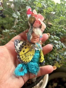 Baby Fairy Art Doll Handmade Hand Sculpted Hand Painted Embellished by Gina Luna