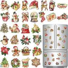 30 Pcs Christmas Diamond Art Magnets 3.15 inches x 8 cm, As the Picture Shown 