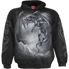 3D Black Gothic Dragon Hoodie   Unisex Pullover Fantasy Sweatshirt