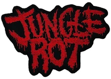 JUNGLE ROT WHITE LOGO (shaped border) EMBROIDERED PATCH