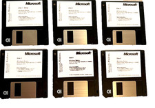 VIntage Microsoft Windows Operating System Version 3.11 on six 3.5" Floppy Disks