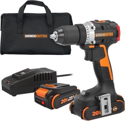 Worx Nitro 20V Brushless Cordless 1 2 Drill Driver Kit 2.0Ah Batteries