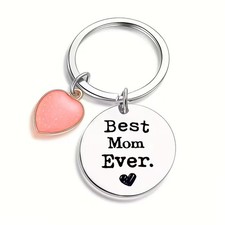 Best Mom Ever Keychain Gift Mothers Day Mom Birthday Pink Heart Charm Cute
