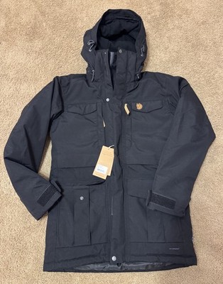 Mens Fjallraven Black Insulated Nuuk Parka Hooded Coat Jacket - Size Small - NEW
