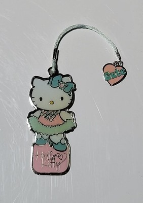 Hello Kitty Cute Metal Bookmark Early 2000's Sanrio Pink And Light Blue