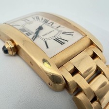 Cartier 1740 Tank Americaine "Large" 26mm 18K Yellow Gold Guilloche Dial Watch 5