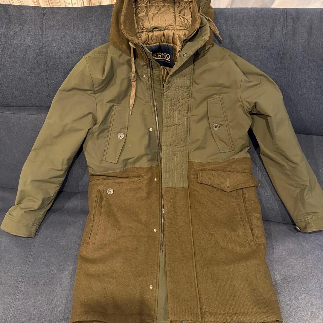 Herno Olive Down Jacket with Hood, Button, Pocket… - image 2