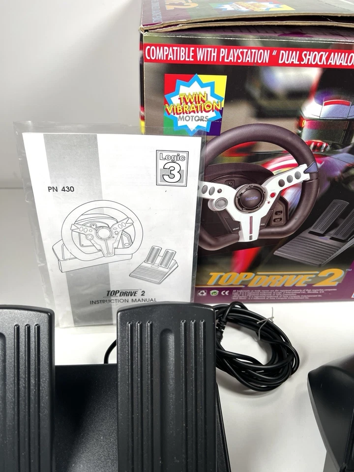 Top Drive GT+ Volante e Pedali per Playstation PS1 & PS2 Boxed - Quasi Nuovo 🏎️ - Immagine 3 di 4