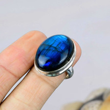 Blue Labradorite Ring Silver Ring 925 Sterling Silver Ring Anniversary Ring