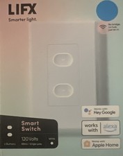 LIFX LFSPWHT1FUS Interruttore Luce Smart WiFi 2 Pulsanti Bianco, Nuovo Sigillato