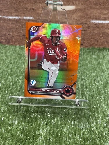 🔥2022 Bowman Draft 1st Edition Orange Foil /25 #BD-80 Elly De La Cruz CIN Reds