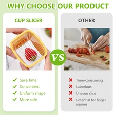 Cup Slicer Egg Strawberry Cutter: 3Pcs Handheld Fruit Slice Banana Slicers - ...