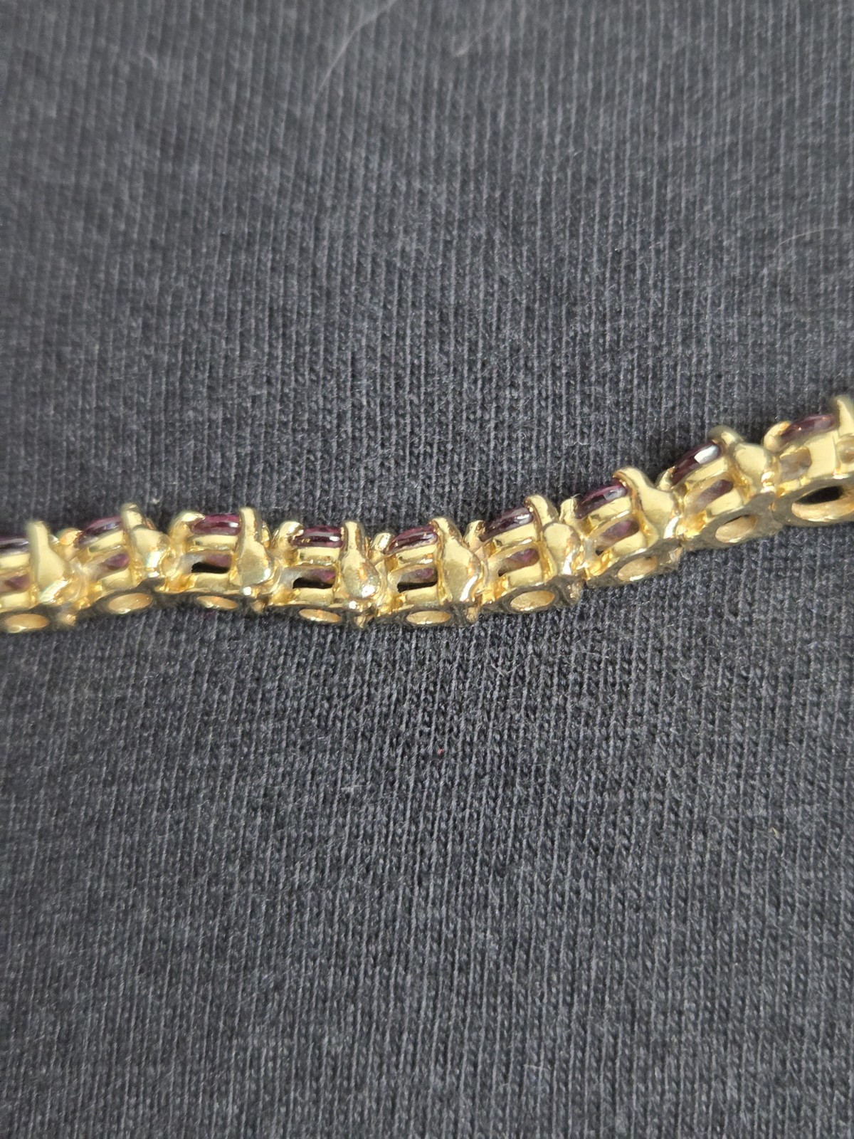 Solid 14k Yellow Gold Stunning Ruby Bracelet - image 2