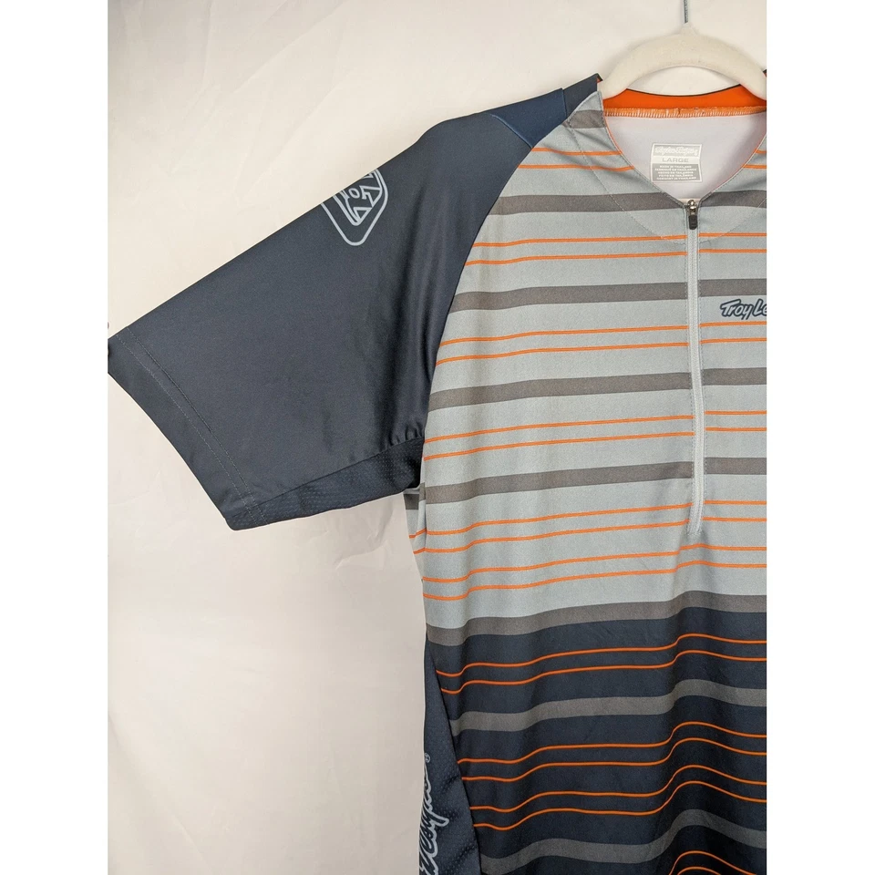 Camiseta deportiva de ciclismo Troy Lee Designs para hombre grande a rayas manga corta cremallera informal Foto 4 de 4