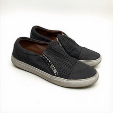 Report Alexa Grey Perforated Zipper Slip On Sneakers