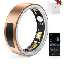 Rose Gold Smart Ring Activity Sleep Tracker Bluetooth Android iOS w/ Dock 10