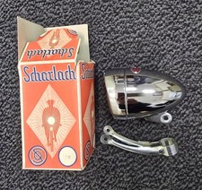 Scharlach * Fahrrad Scheinwerfer * Chrom Glas * Lampe * NEU Rarität