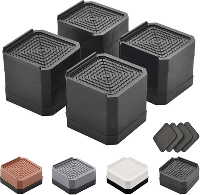 Bed Risers Furniture Risers Heavy-Duty Rectangular Adjustable Block Lift to 3 In