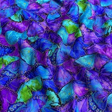 Timeless Treasures Evening Glow Purple Butterfly Wings Cotton Fabric by the Yard