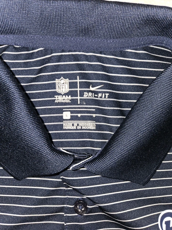 Los Angeles Rams Nike DriFit Pin Camisa Polo a Rayas Para Hombre Grande Azul Blanco Foto 4 de 4