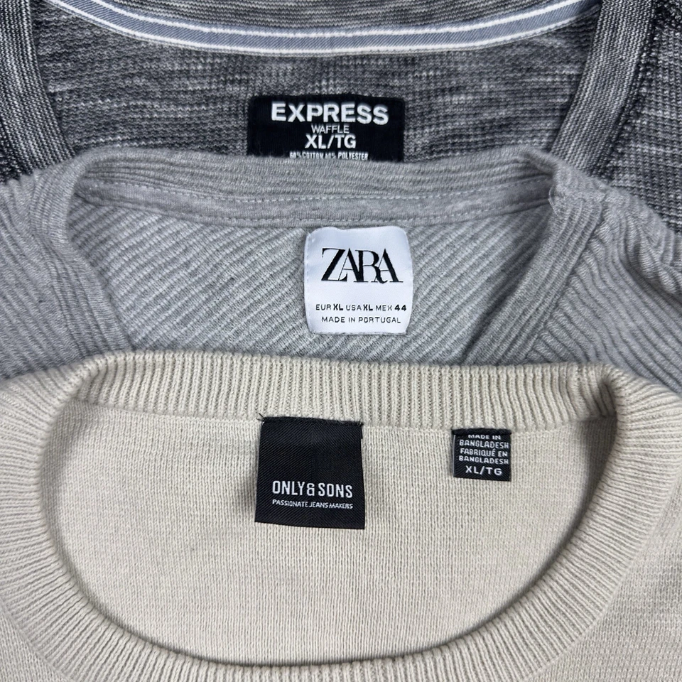 Men’s Knit Sweater Longsleeve Short Sleeve Lot 3 Pc Express Zara Only & Sons XL - Image 2 of 4