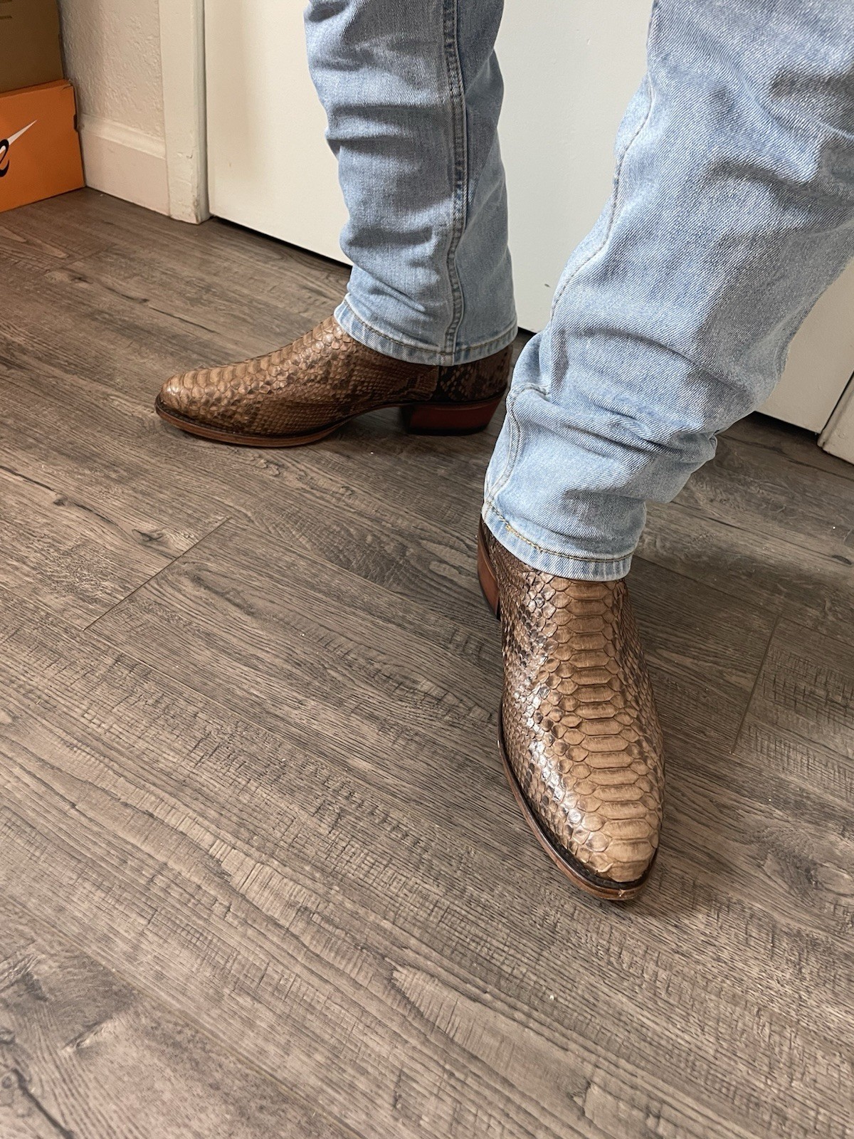 Dan Post Python Cowboy Boots Sand / Light Brown B… - image 9