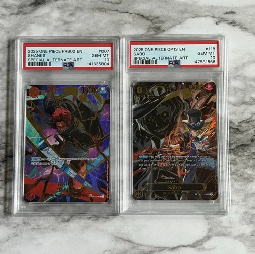 PSA 10 Shanks SP OP06-007 - PSA 10 Sabo SP OP07-118 - One Piece