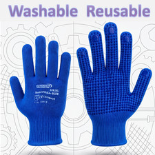 PVC Dot Grip Gloves Anti Slip Cotton Construction Warehouse Mechanical Work PPE