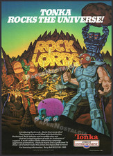 ROCK LORDS   Original 1986 Trade AD / poster   Tonka GoBots   Boulder  Narlie